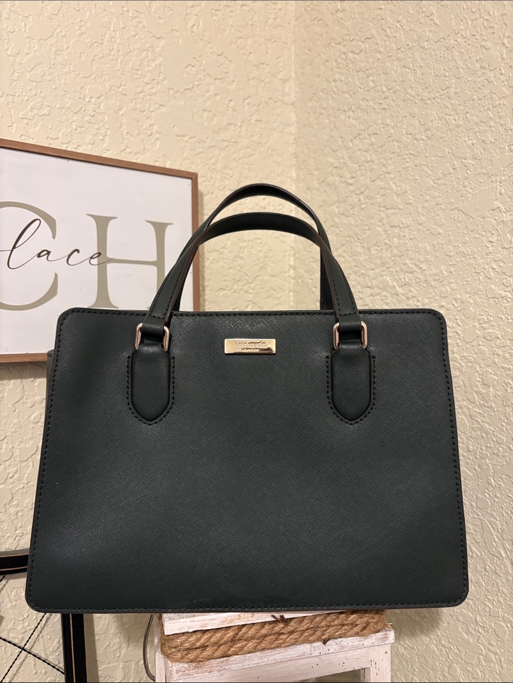 kate spade Saffiano Leather Satchel with Gold Hardware